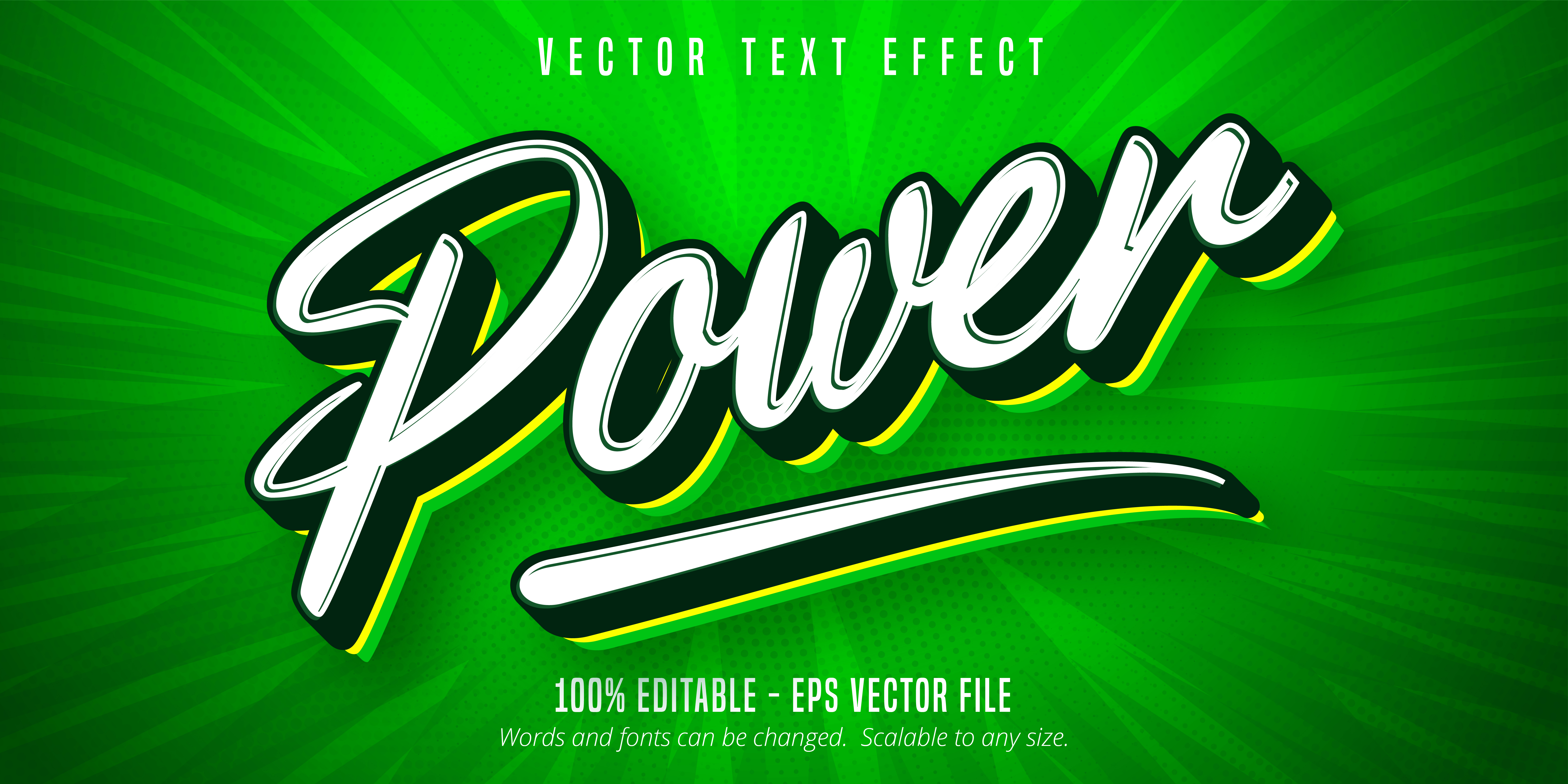 Power Text, Script Style Text Effect 1257017 Vector Art at Vecteezy