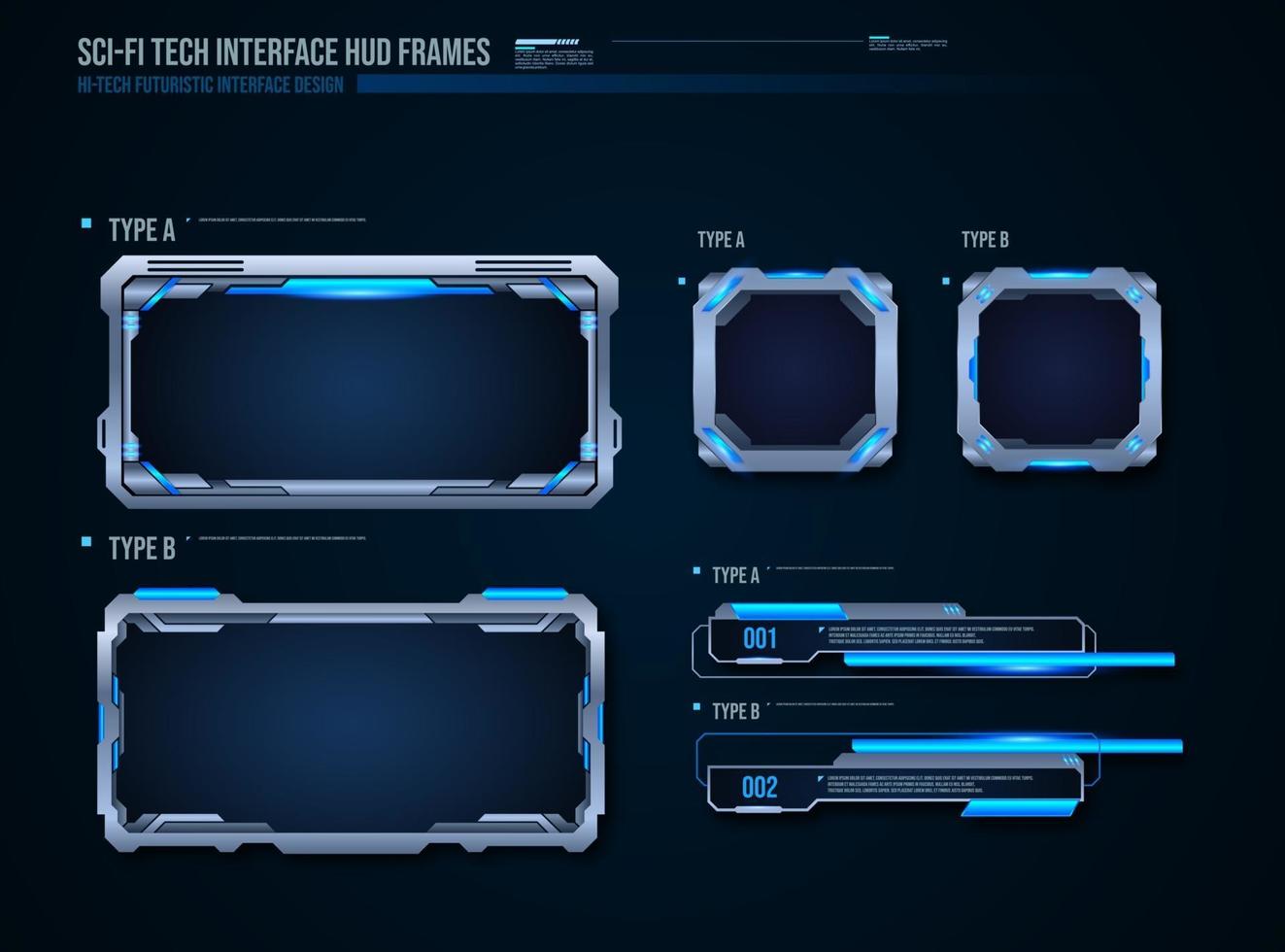 futuristic technology frames interface hud element design for ui games