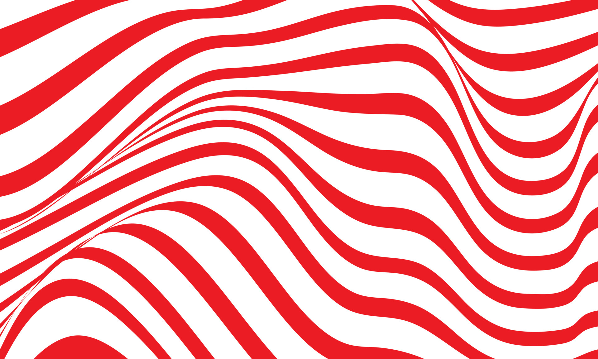 Abstract stripe background in red and white with wavy lines pattern