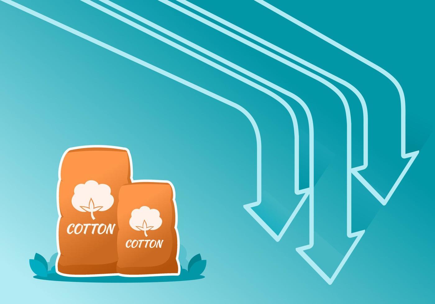 Cotton Price or Demand Decrease Down in Statistic Graph 4591629 Vector