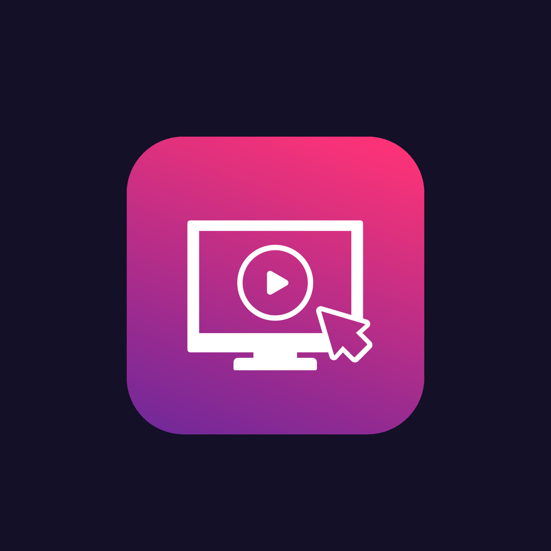 play video button on computer display 5467037 Vector Art