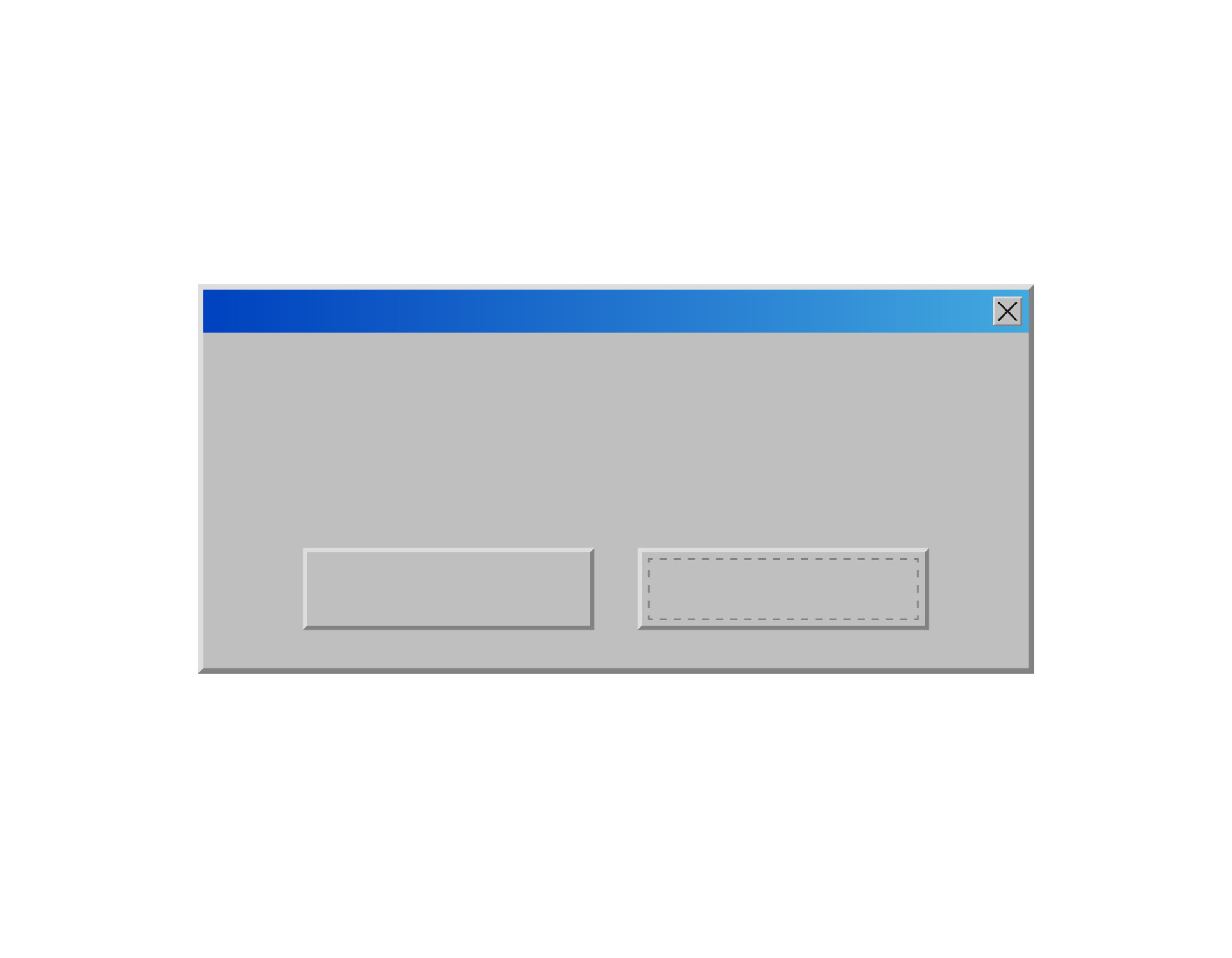 Retro 00s PC system message template. Copy space blank element for text
