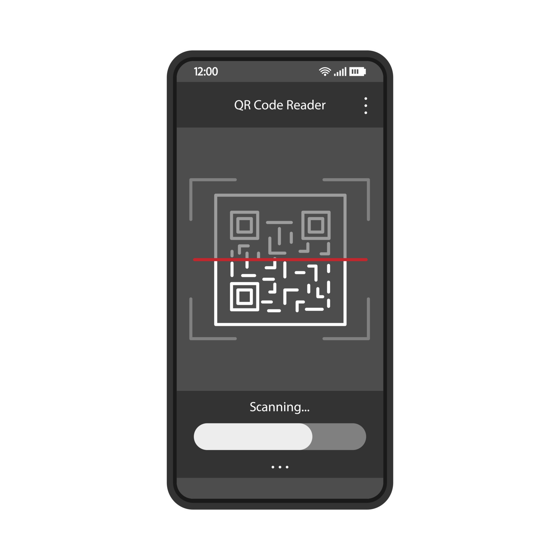 plantilla de vector de interfaz de aplicación de escaneo de código qr