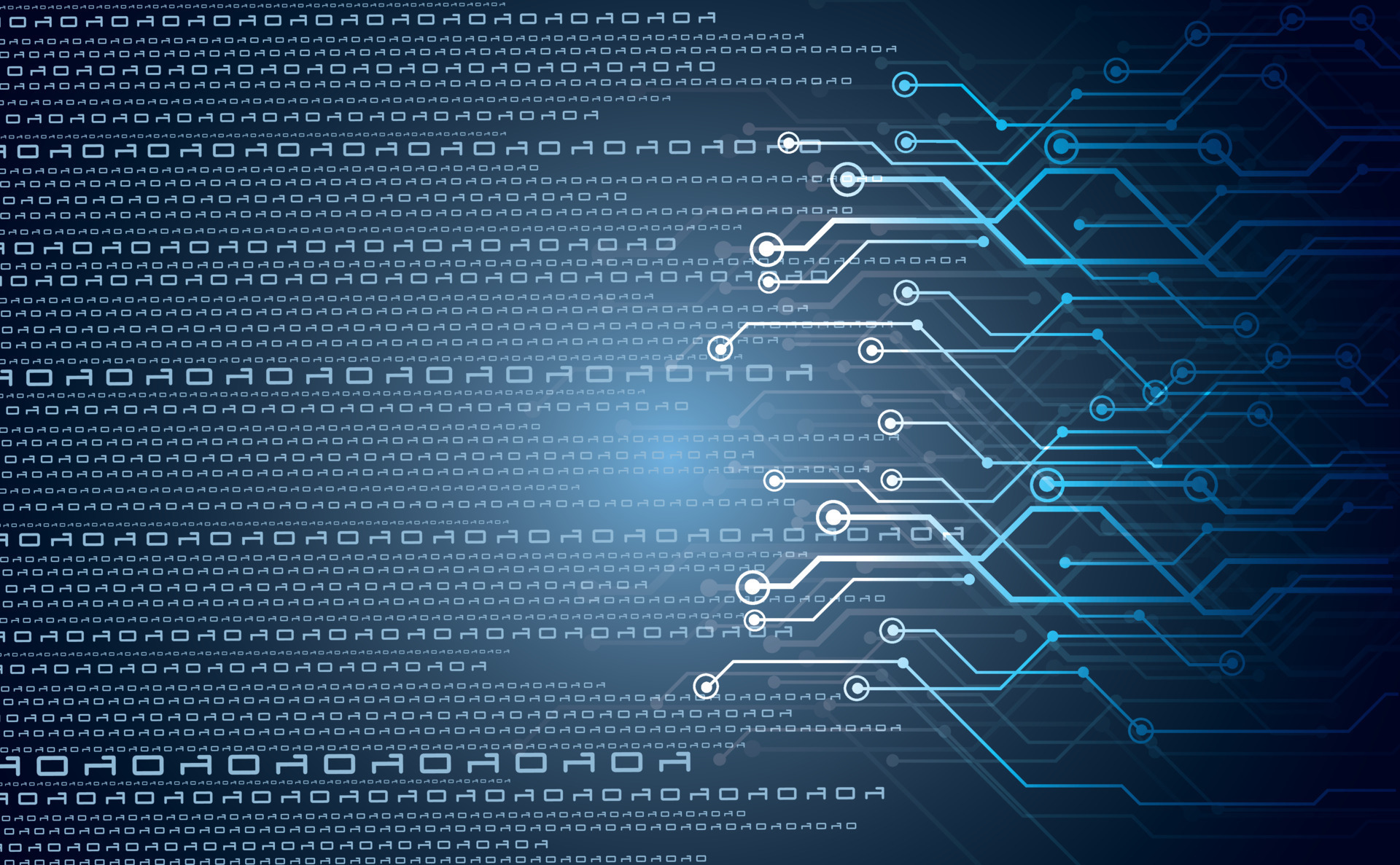 Binary code background. Digital binary data with streaming digital code
