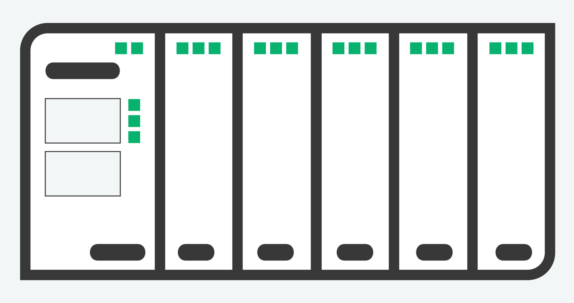 PLC Programable Logic Controller With Input and Output Flat Design