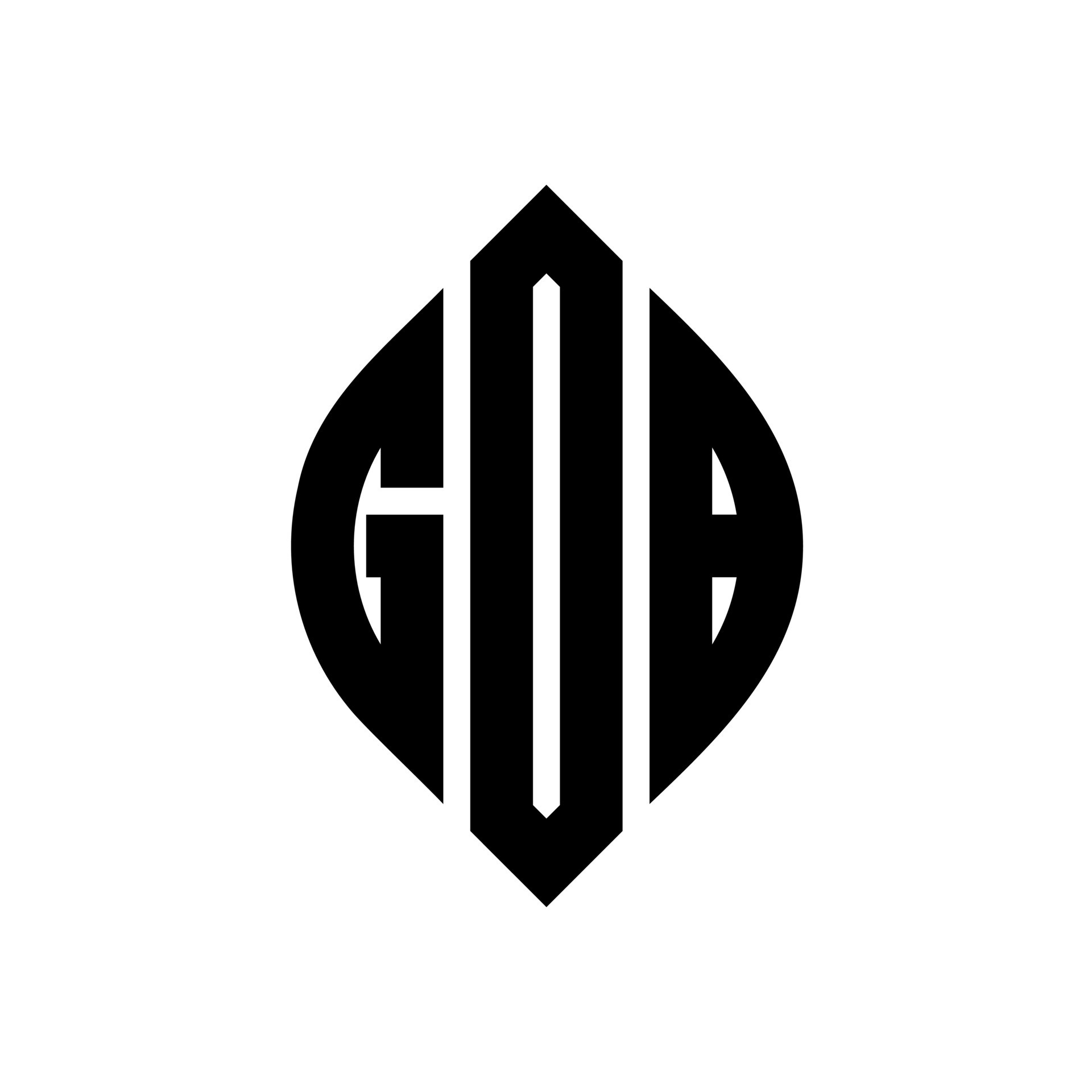 GDB circle letter logo design with circle and ellipse shape. GDB ellipse letters with