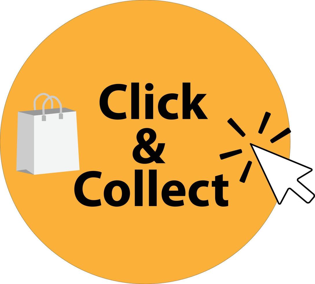 click and collect icon on white background. click and collect with