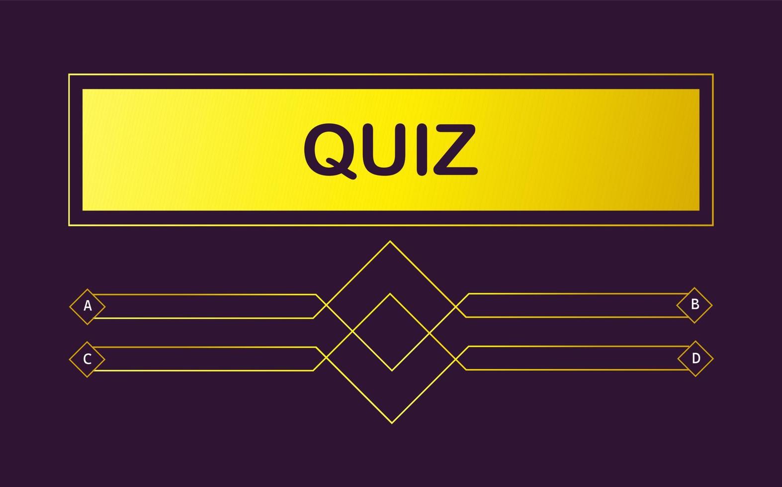 Vector layout of the quiz question with choice of text menu. Gradient