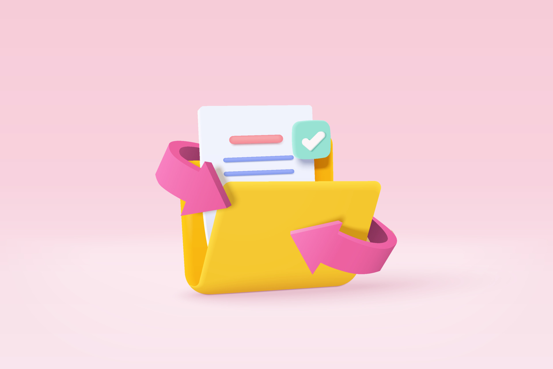 3d file transfer of document in folder, file transfer encrypted form