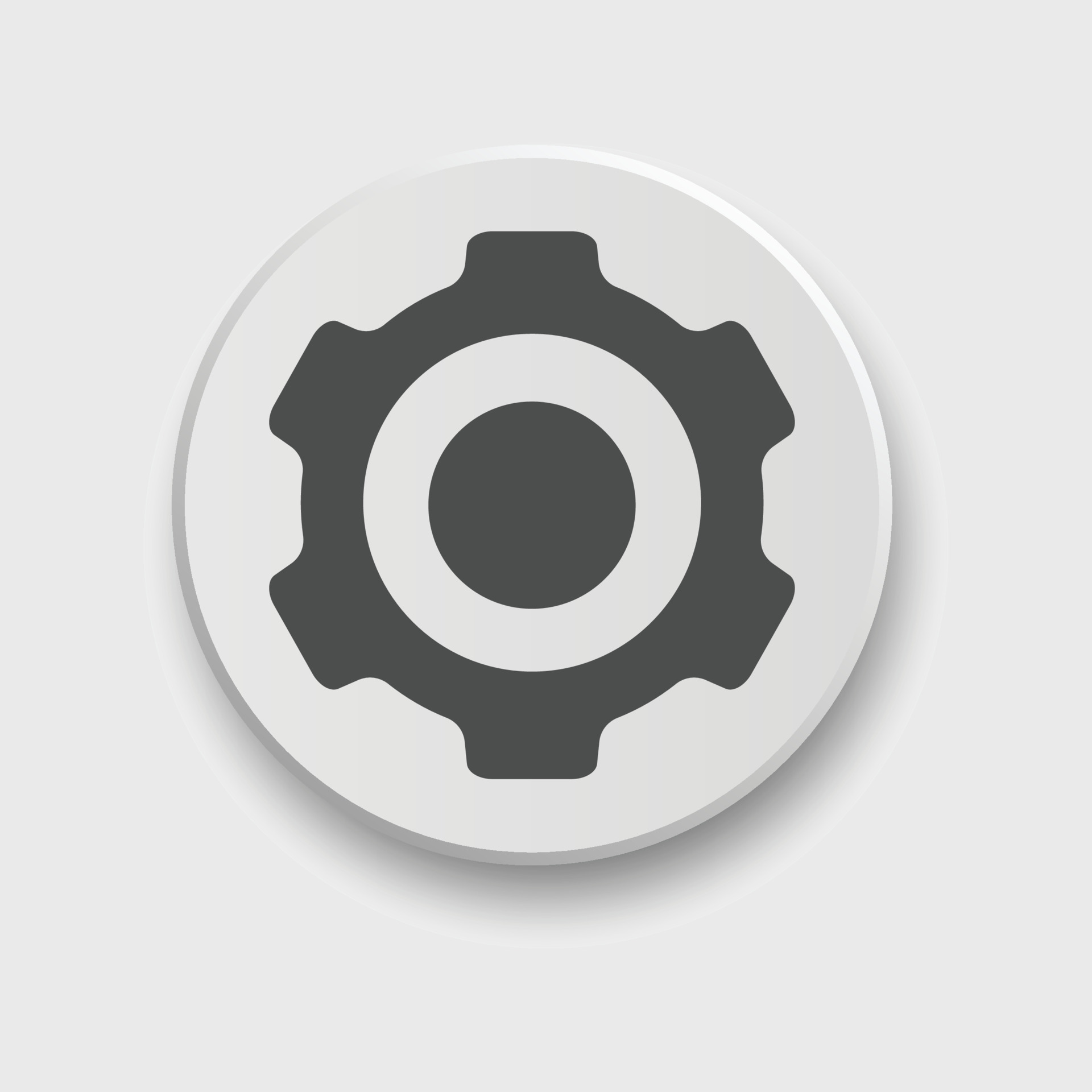 Setting icon for apps or web interface with button. Set of settings