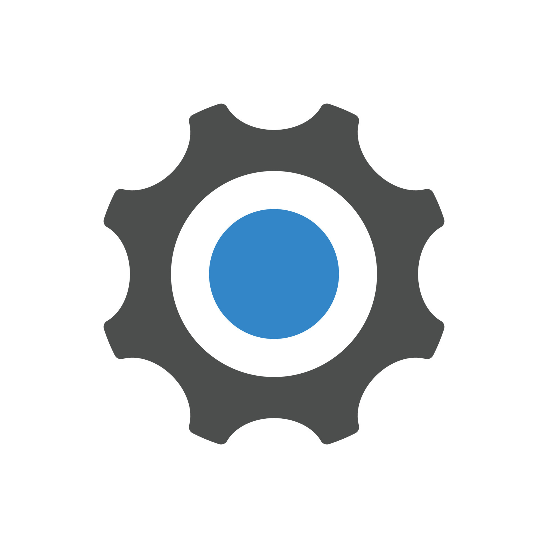 Setting icon for apps or web interface with button. Set of settings