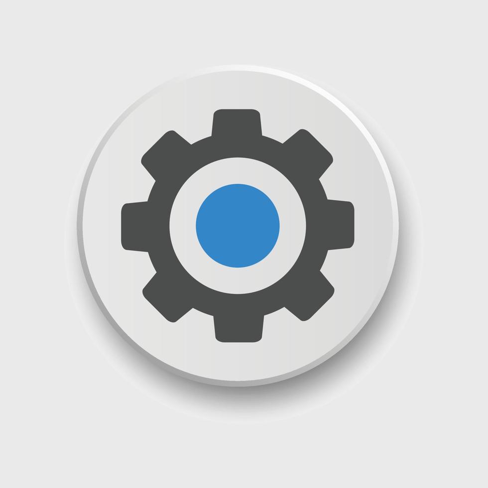 Setting icon for apps or web interface with button. Set of settings