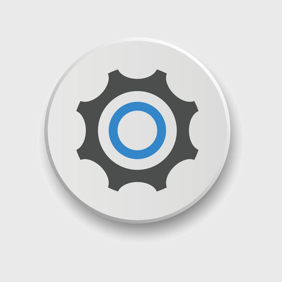 Setting icon for apps or web interface with button. Set of settings