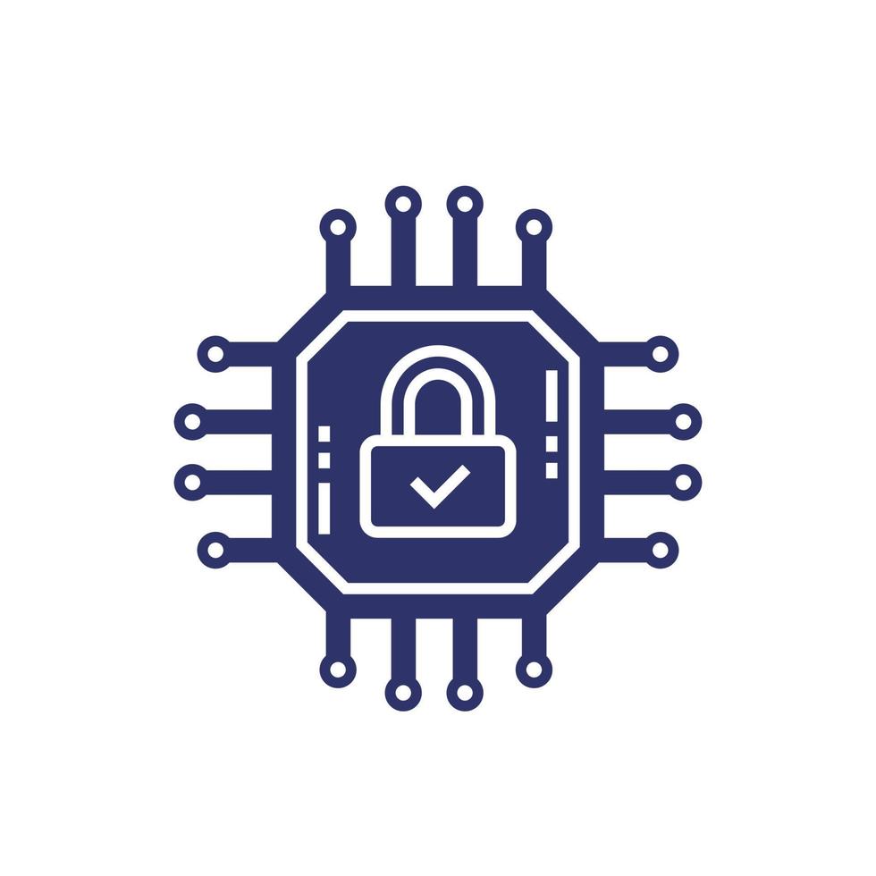 Hardware encryption icon with chipset 11449310 Vector Art at Vecteezy