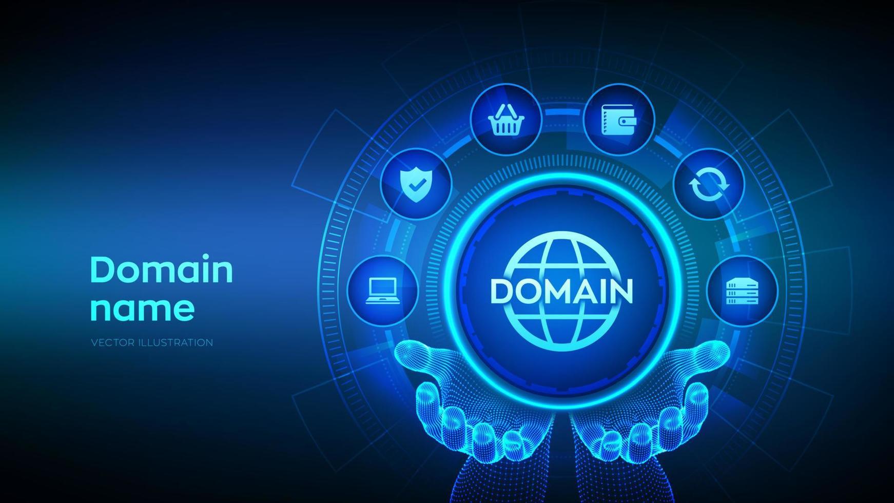 Domain names. Domain registration. site name, url address web page