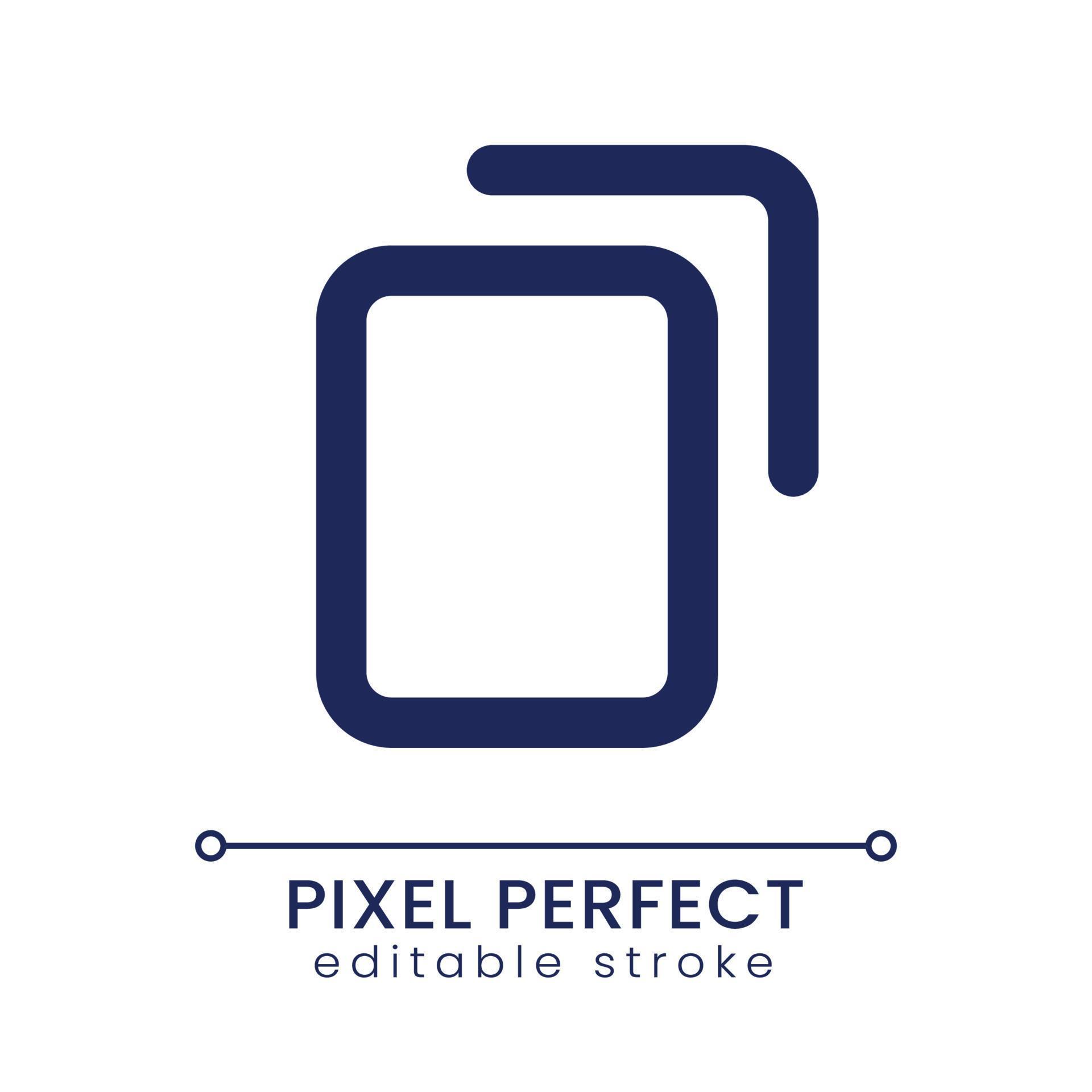 Copy pixel perfect linear ui icon. Duplicate digital file and text