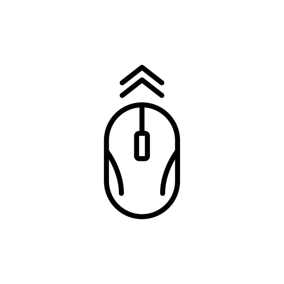 Computer Mouse Swipe Move Arrow Line Icon. Mouse PC Scroll Up Linear