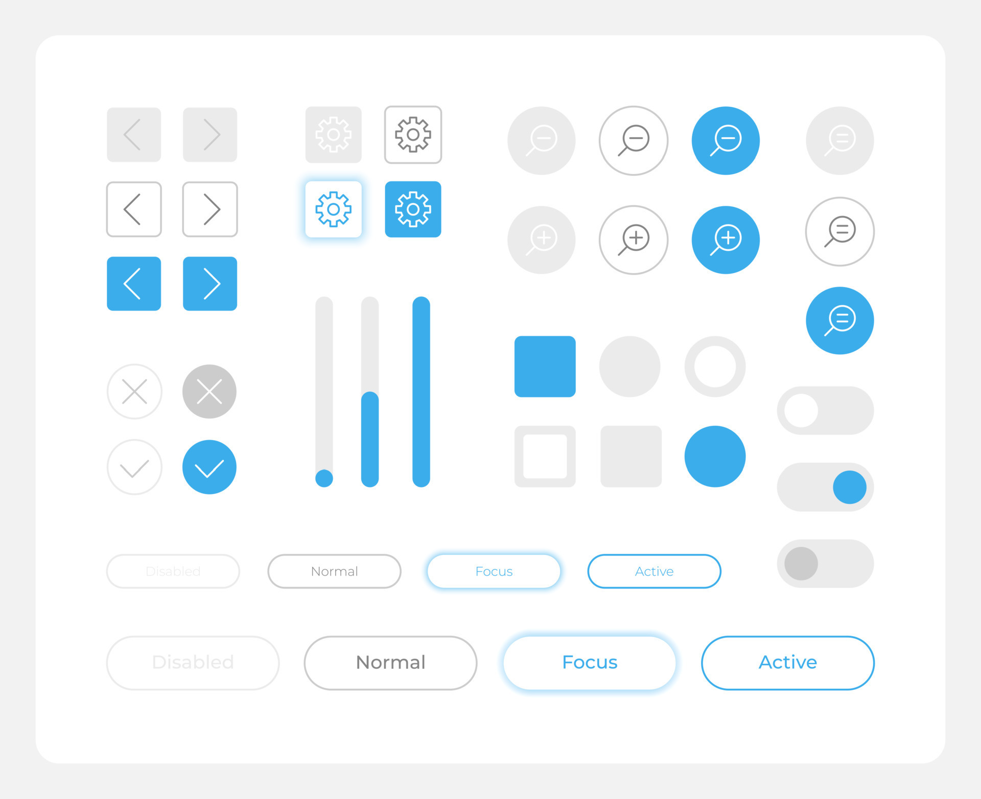 Choose options UI elements kit. Editable isolated vector components