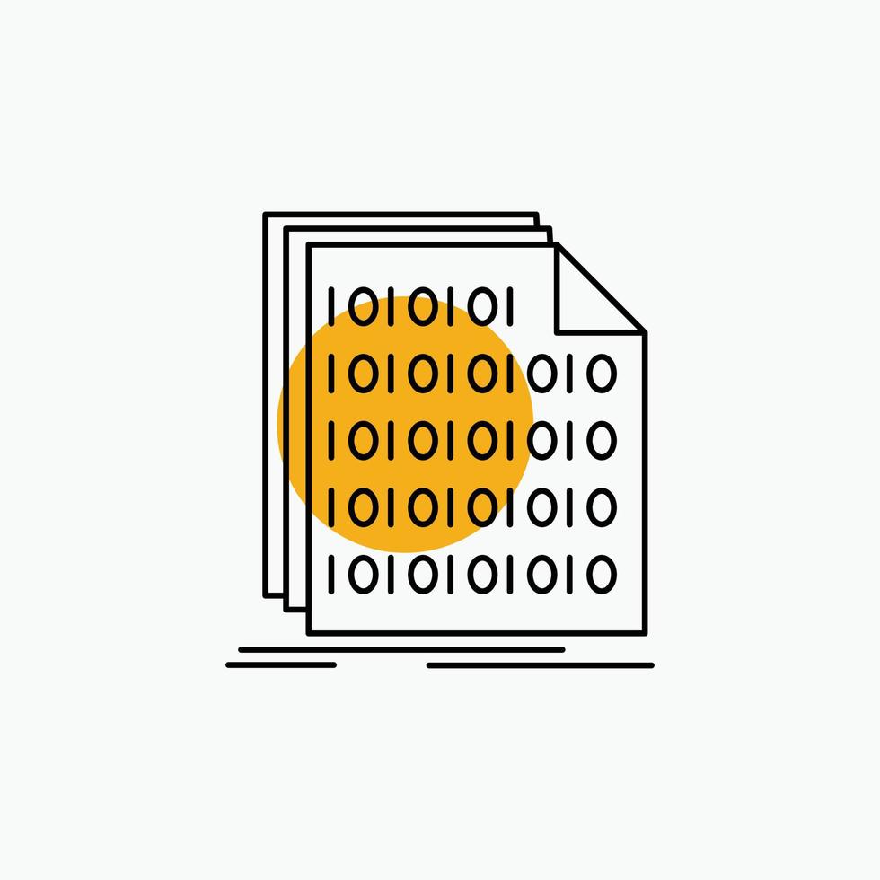 Binary. code. coding. data. document Line Icon 13262786 Vector Art at
