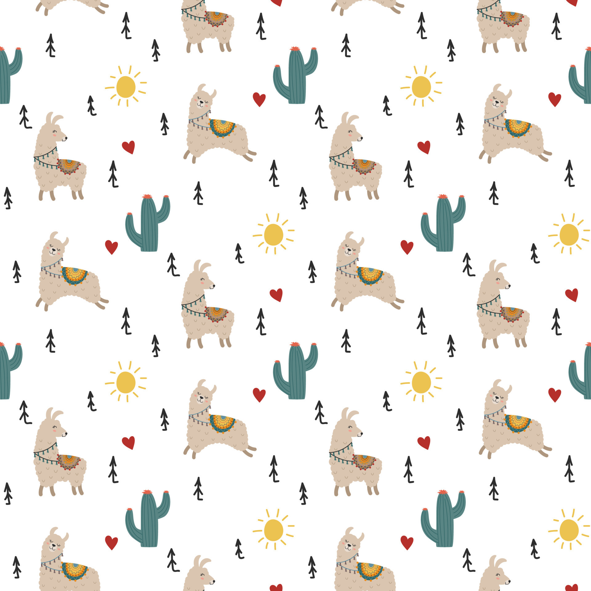 llama print pattern 14484579 Vector Art at Vecteezy
