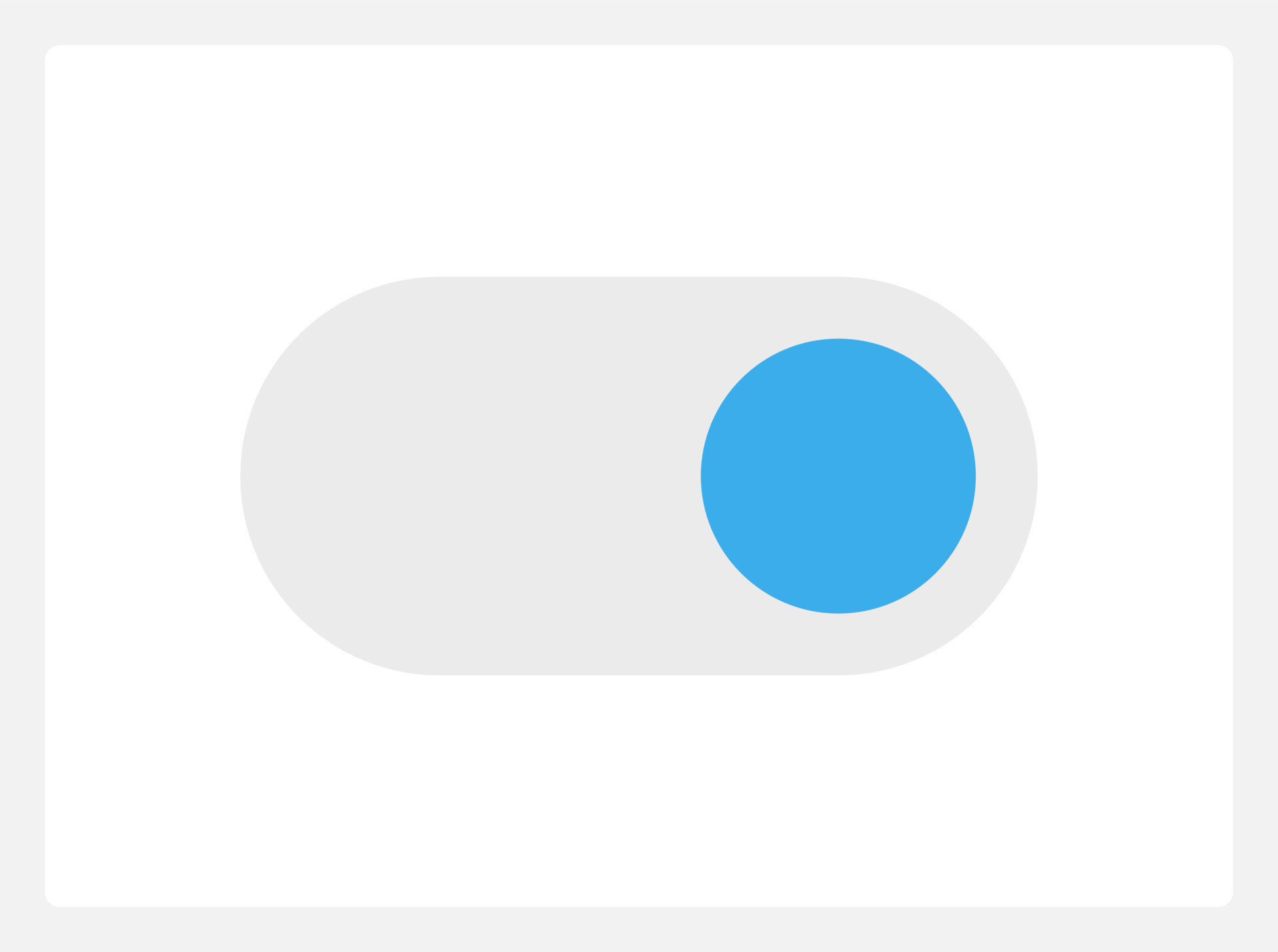 Active toggle button UI element template. Editable isolated vector