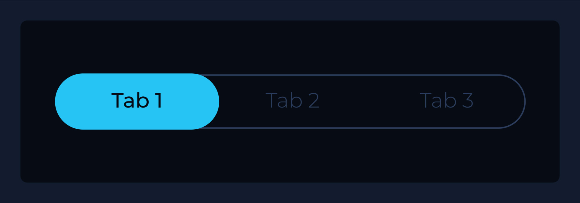 Selected first tab in menu UI element template. Editable isolated