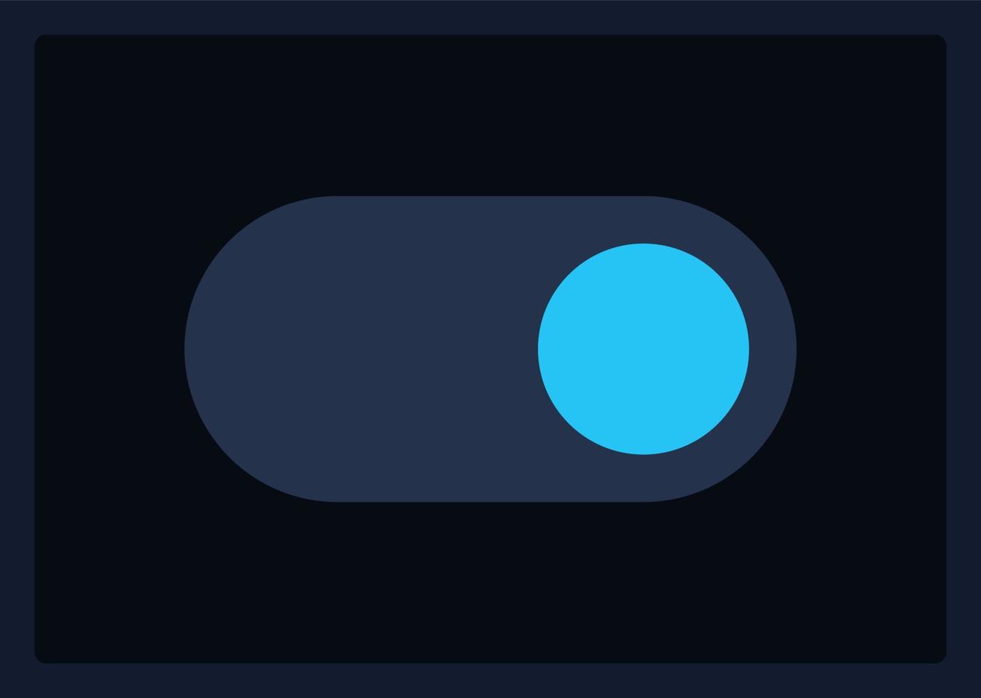 Active toggle button UI element template. Editable isolated vector