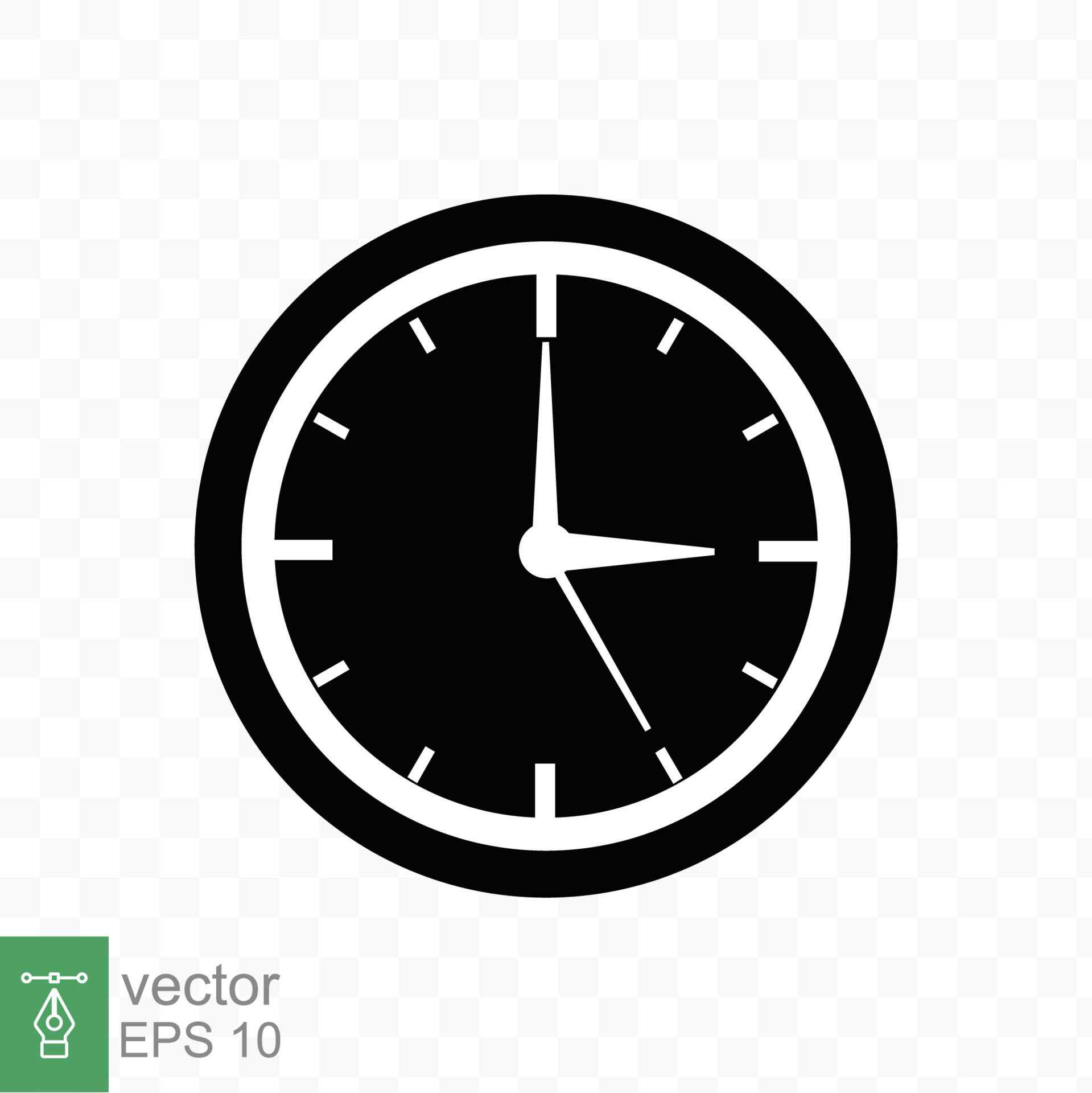 icono de reloj estilo plano sencillo. cara de reloj de pared circular