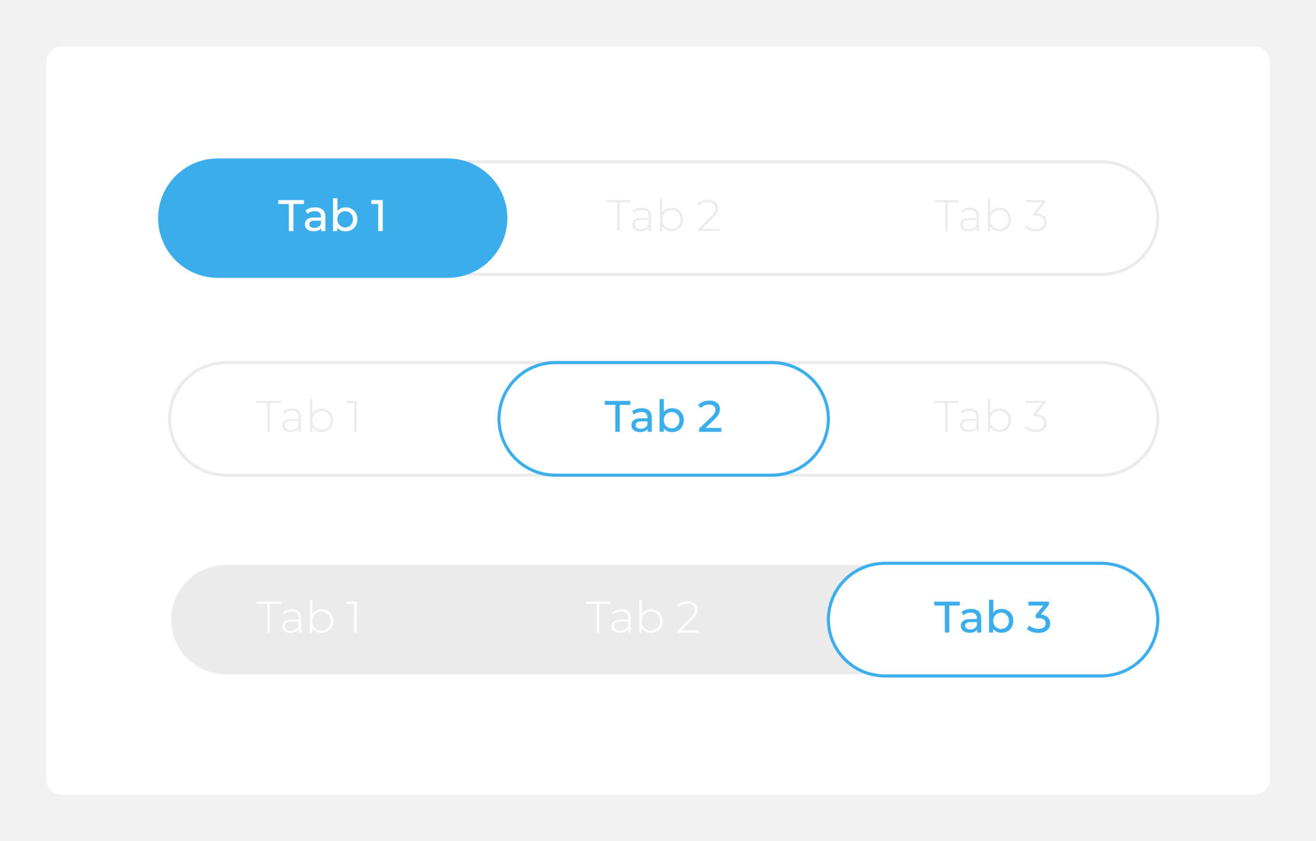 Tab bar menu UI elements kit. site header isolated vector components