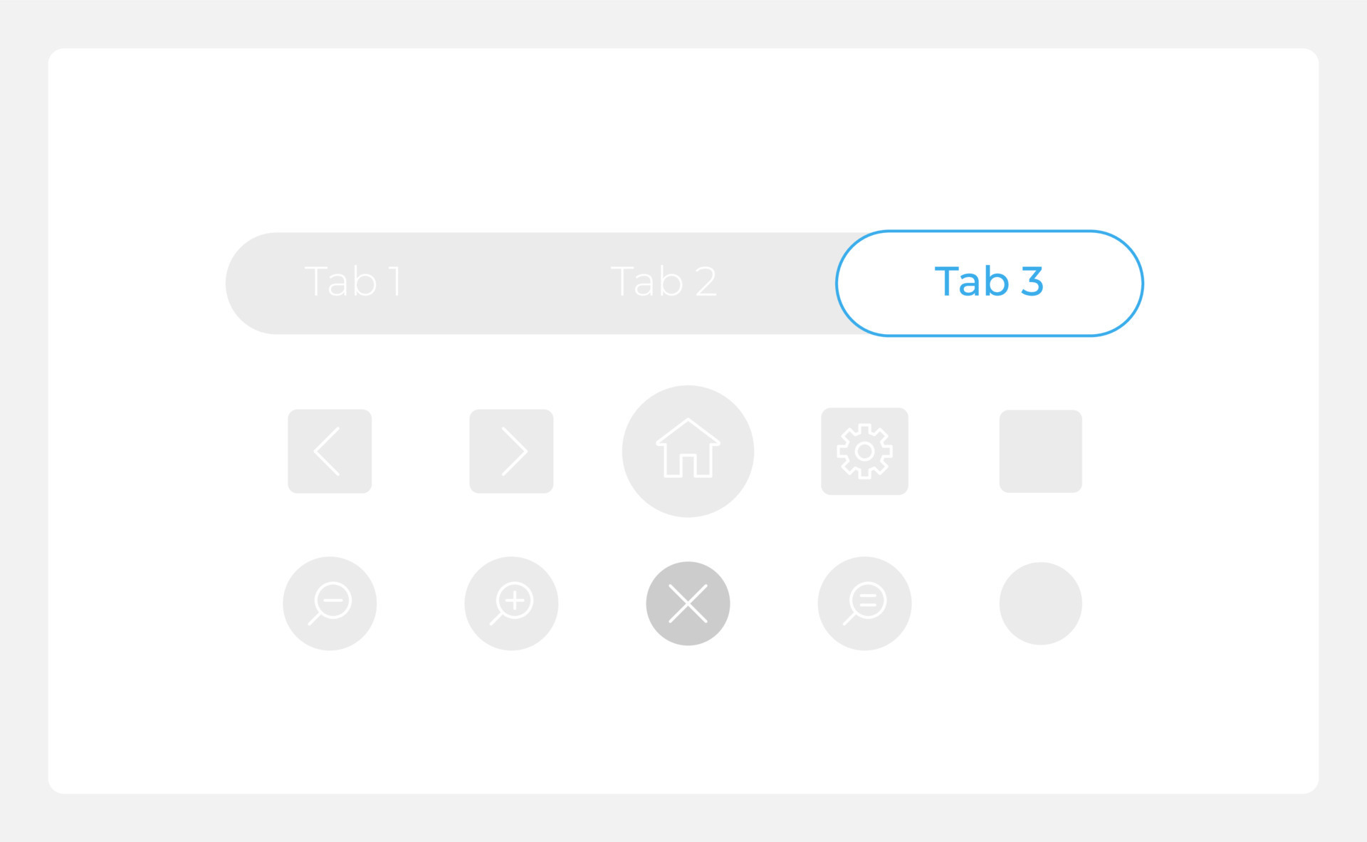 Tab bar and control system UI elements kit. Choice isolated vector