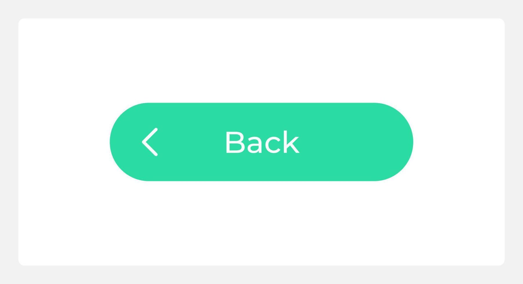 Active back button UI element template. Editable isolated vector