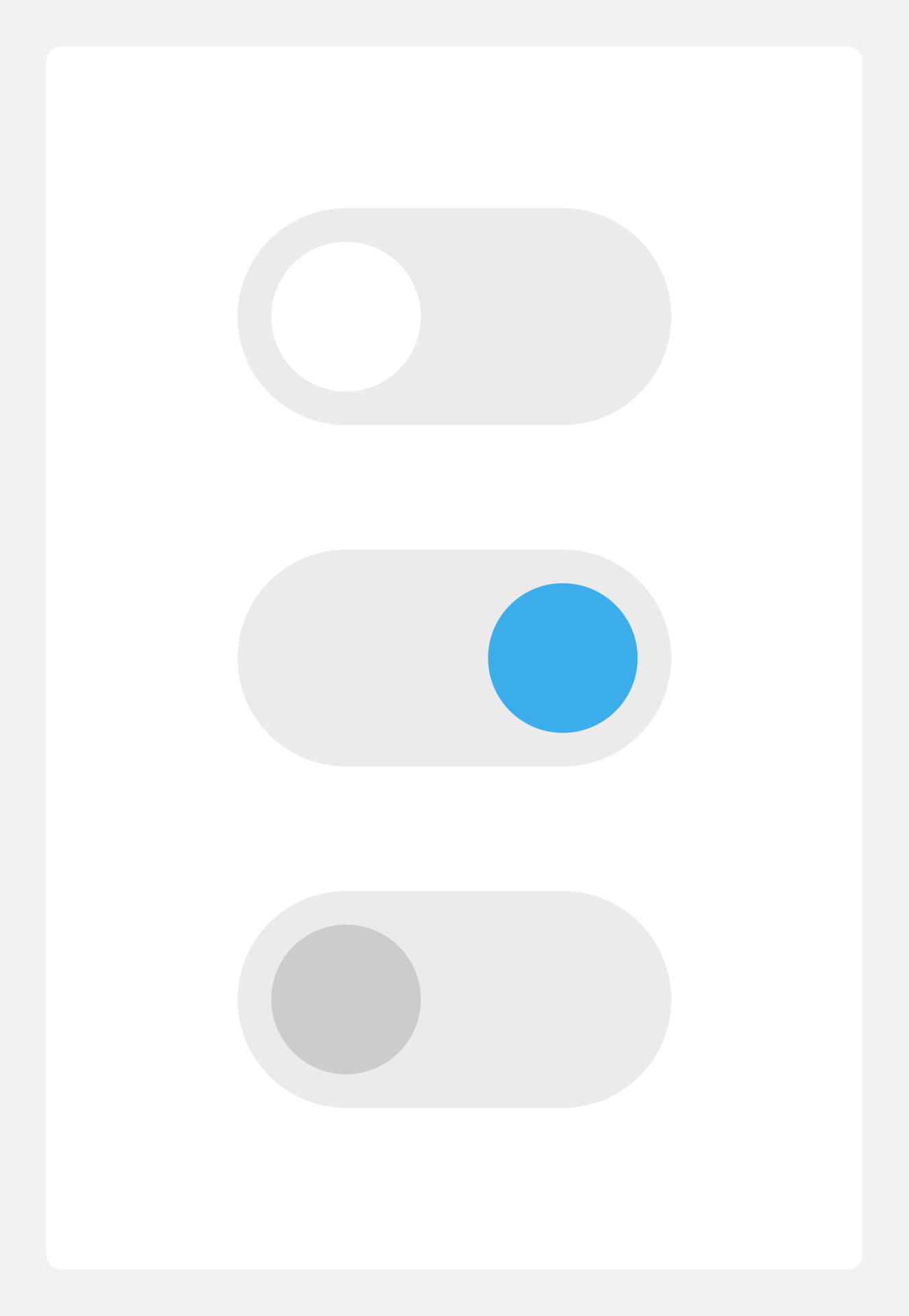 Toggle switch UI elements kit. Change mode isolated vector components