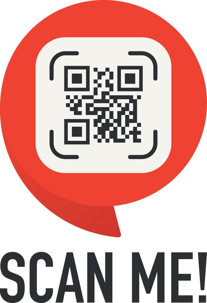QR code scan me in speech bubble, scan me concept, icon. 16404498