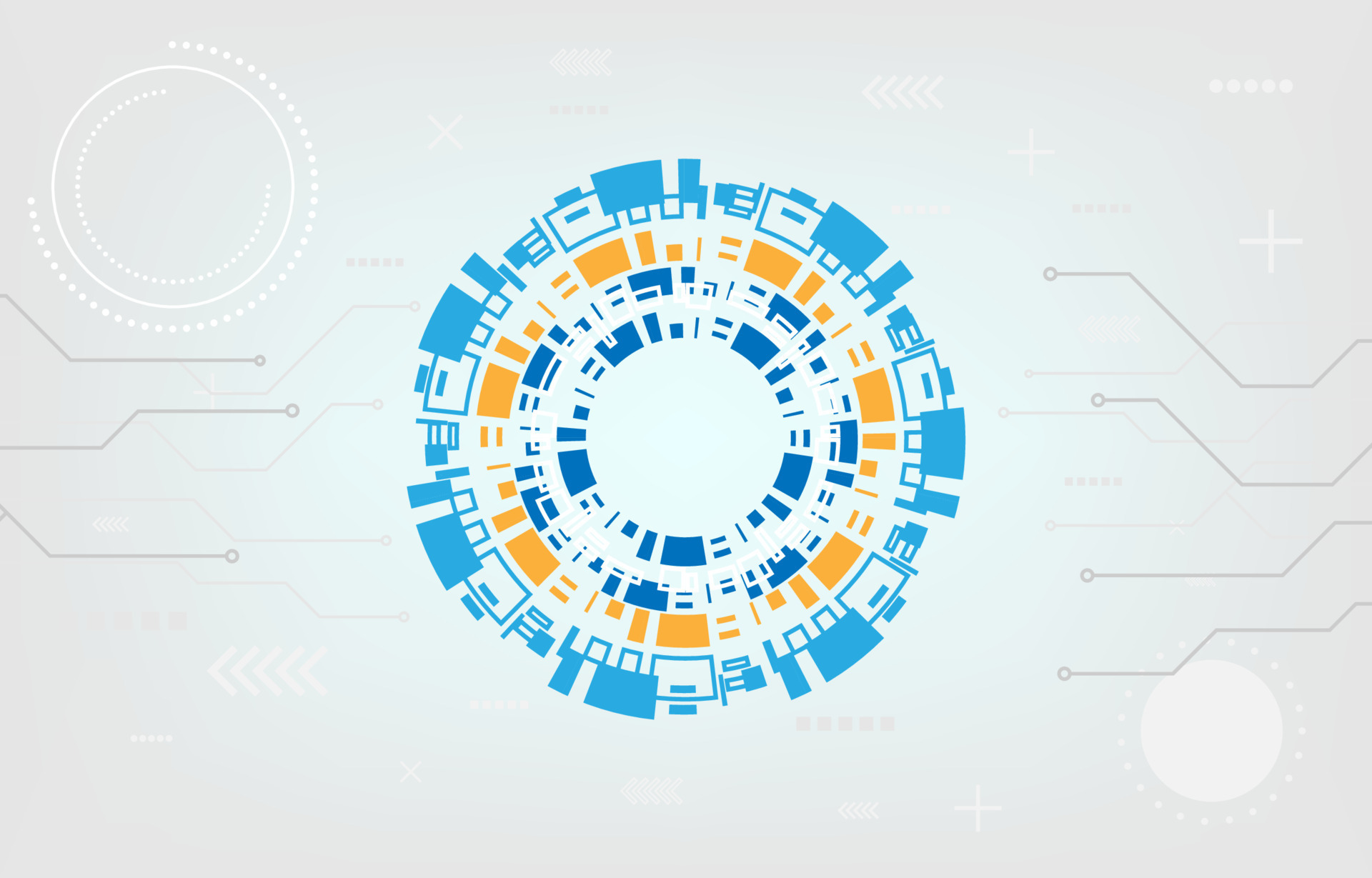 Abstract circle digital technology background. Futuristic structure