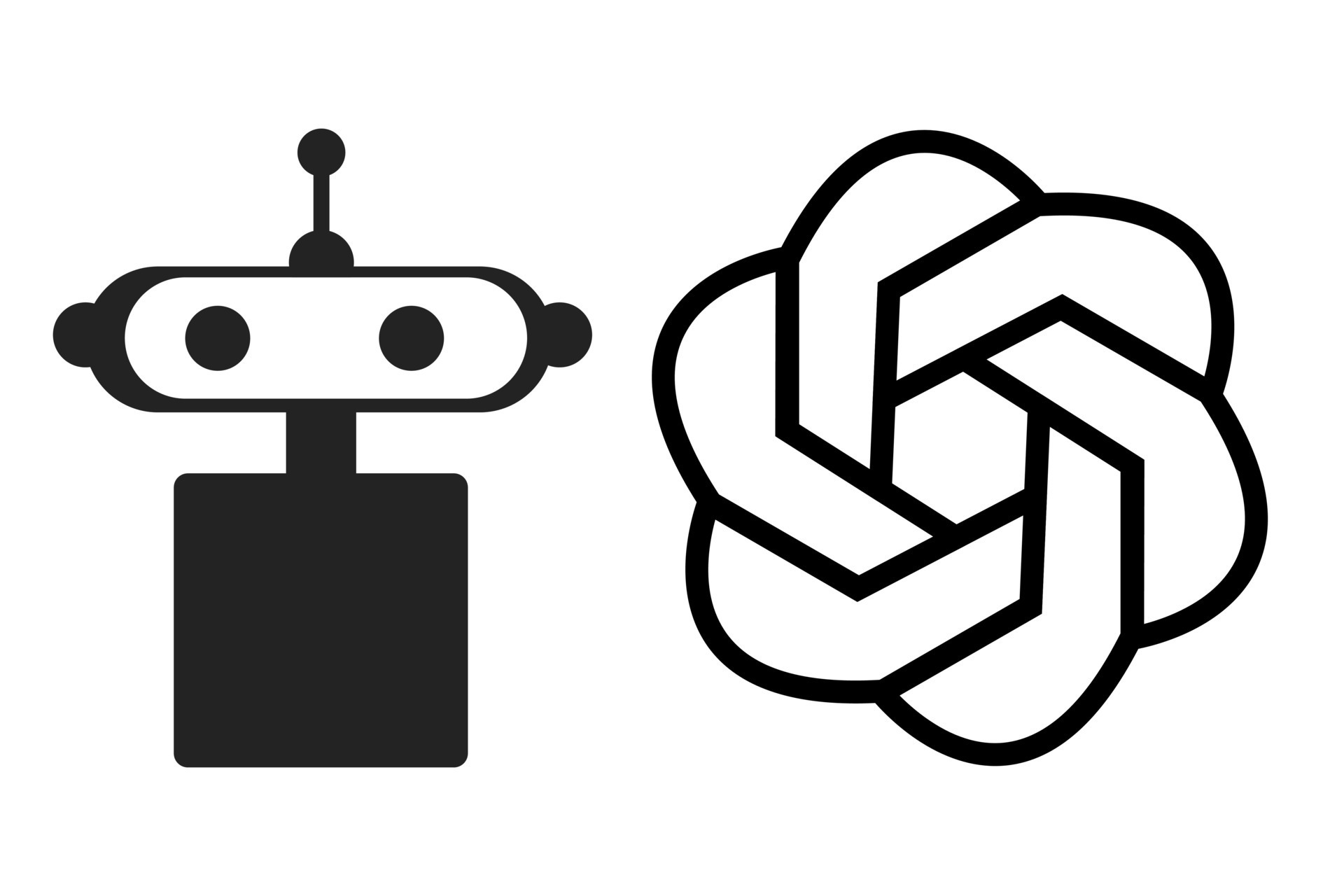 ChatGPT Logo with chatbot. Artificial Intelligence OpenAI Chatbot icon