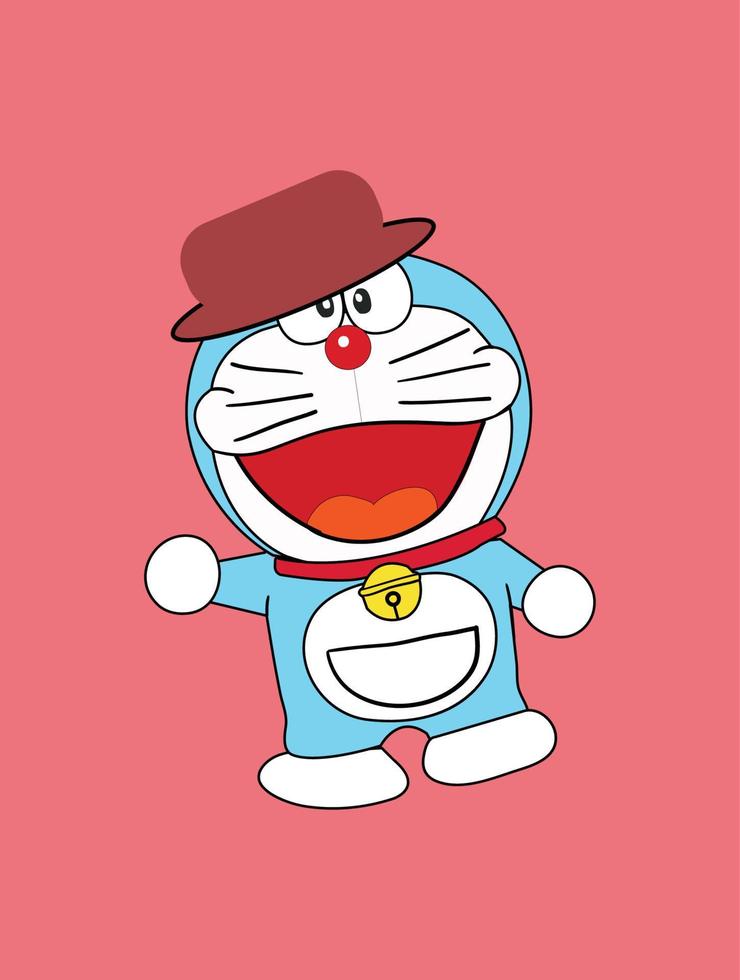 Doraemon With Hat Pro Vector 20934652 Vector Art At Vecteezy