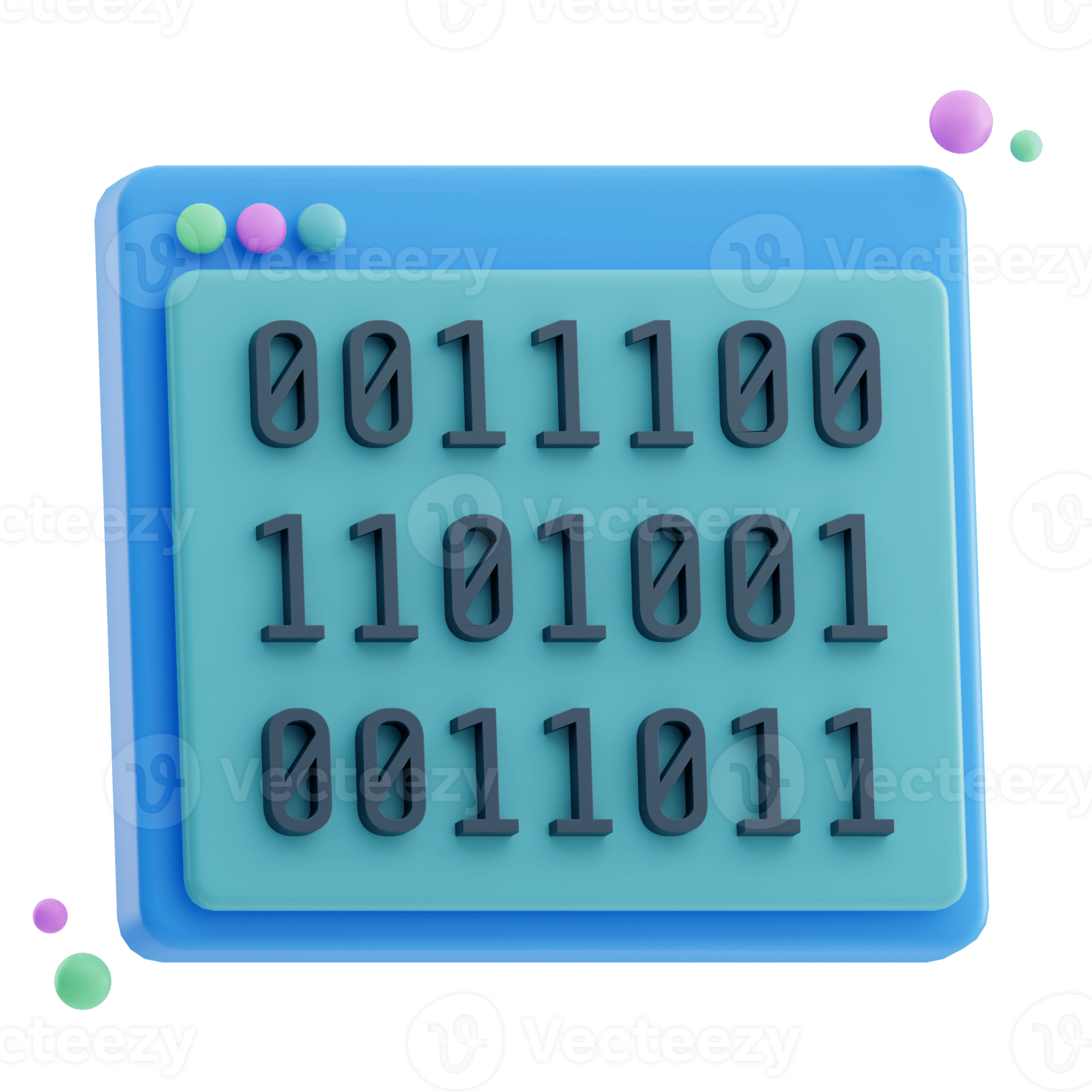 Binary Code digitalization 3D Illustration 21014333 PNG