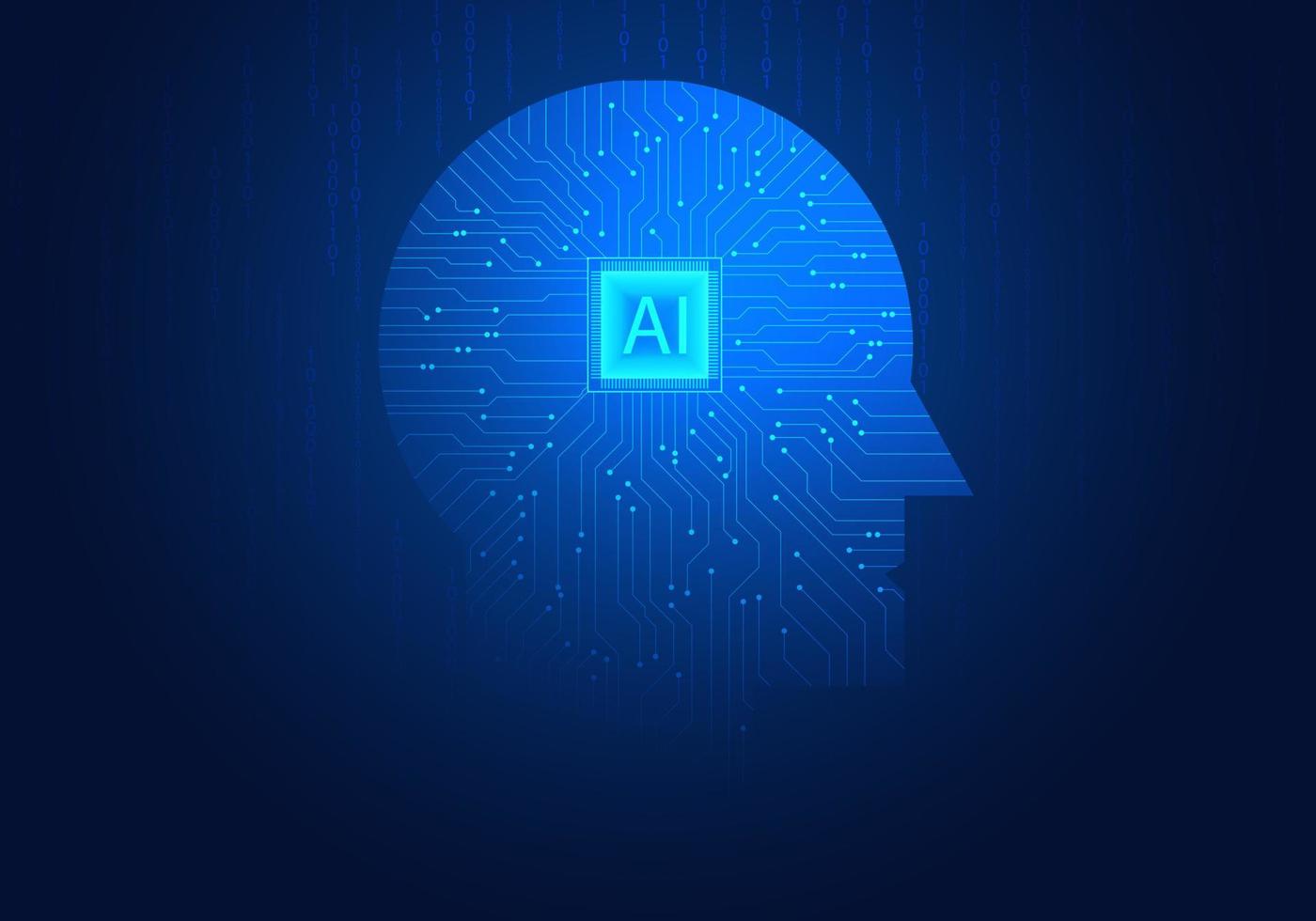 Smart technology or artificial intelligence combines work with robots