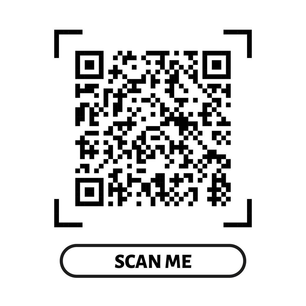 Scan me QR code template design. QR code for payment, text transfer with scan me button. Vector Scan me QR code template design. QR code for payment, text transfer with scan me button. Vector