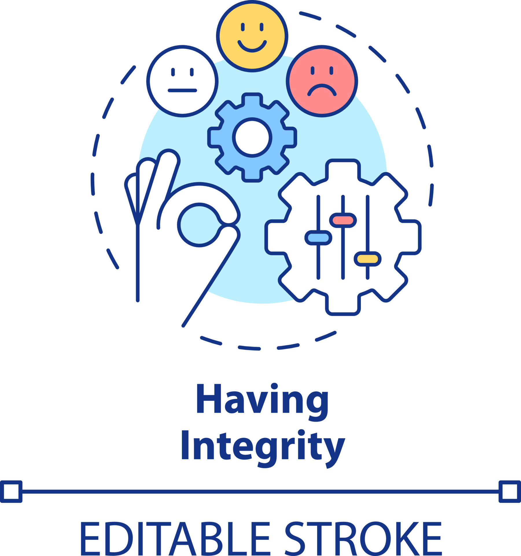 Having integrity concept icon. Selfmanagement skill abstract idea thin