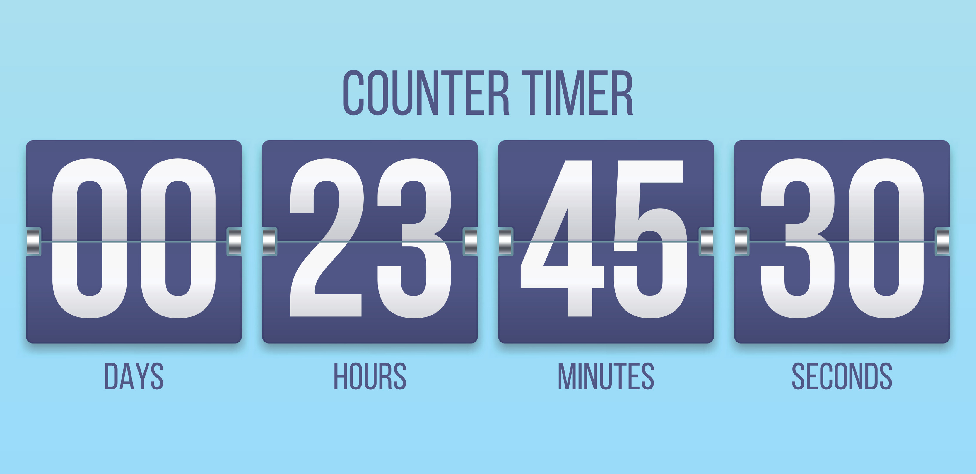 Flip clock timer. Countdown counter days, counting hours and minutes