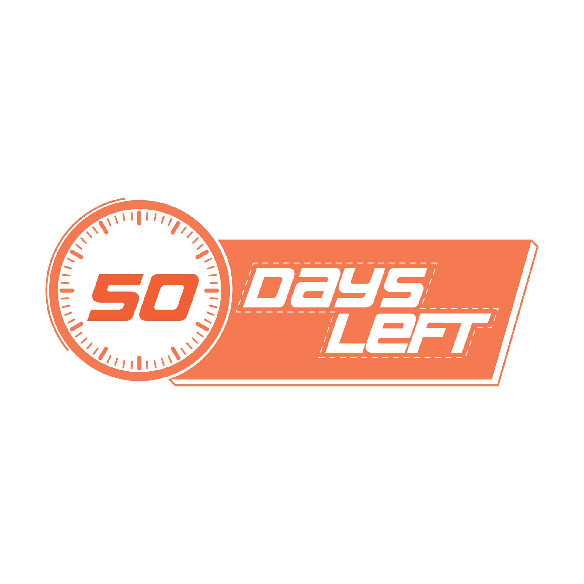 50 Days Left, Countdown timer clock design 26373412 Vector Art at Vecteezy