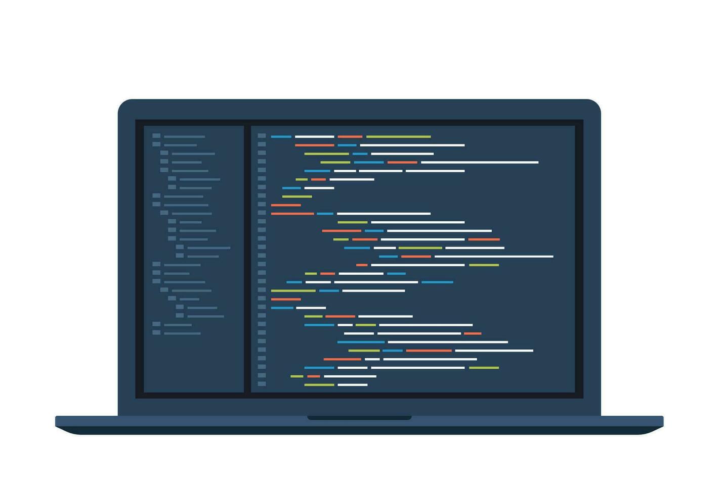 Computer software coding vector concept. Programming coding script java