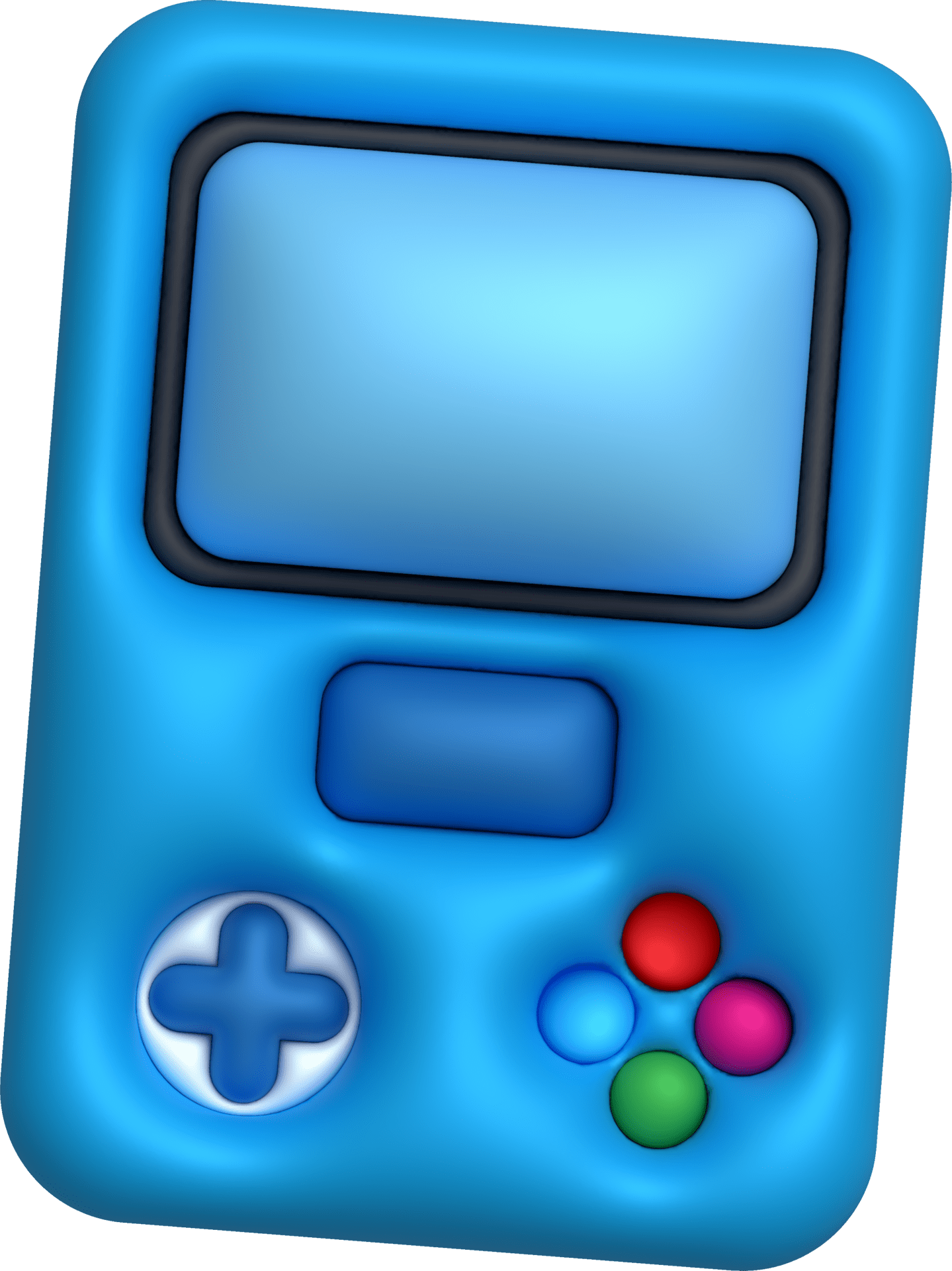 3d icon joystick gamepad game console or game controller with display