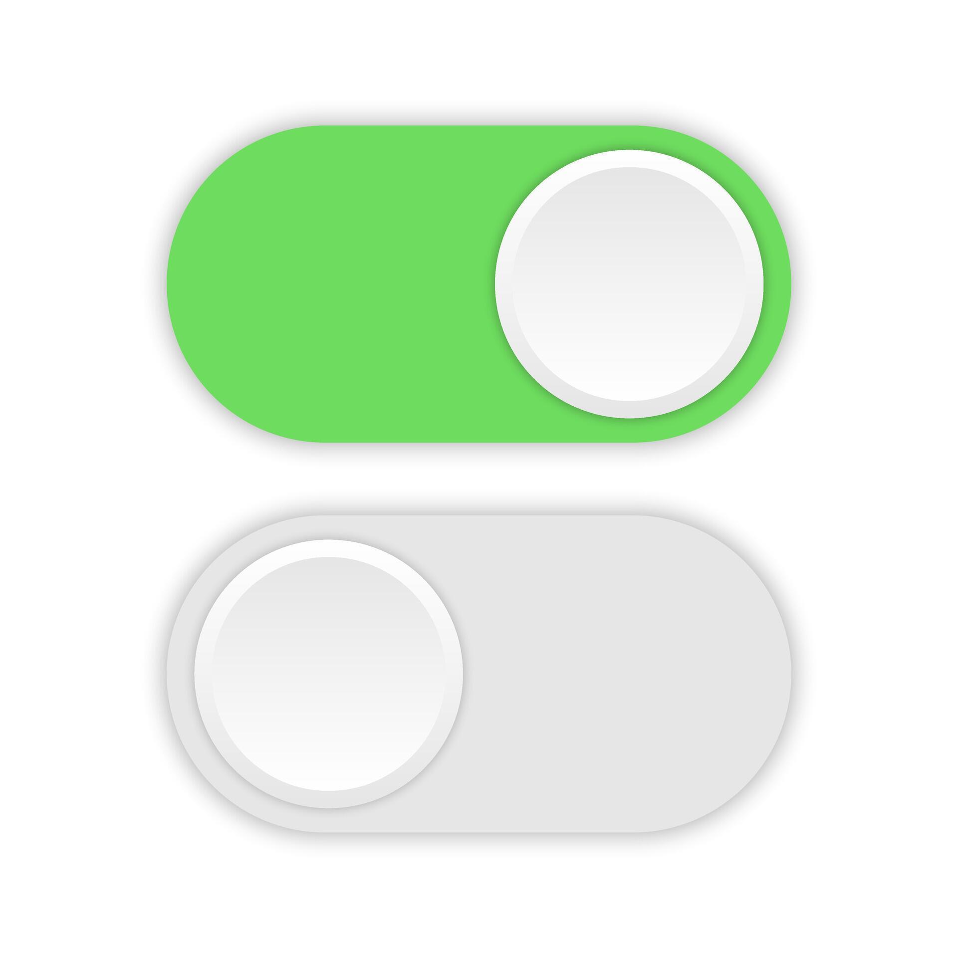 Switch toggle buttons. Switch buttons. App switch button interface. toggles. On Off switcher