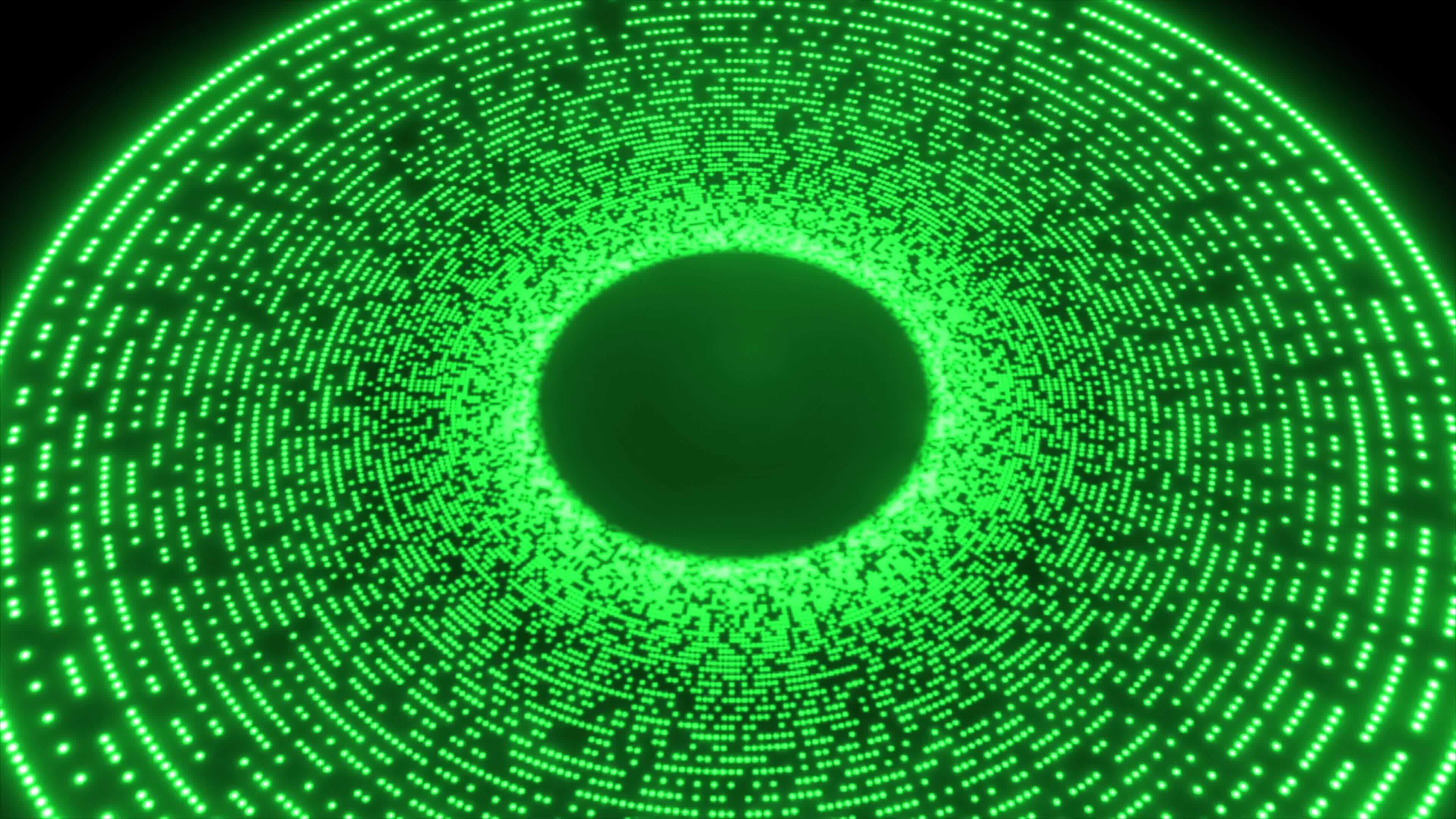 Particle Circle Look Like Eye, Glowing Particle Circle Moving On Screen