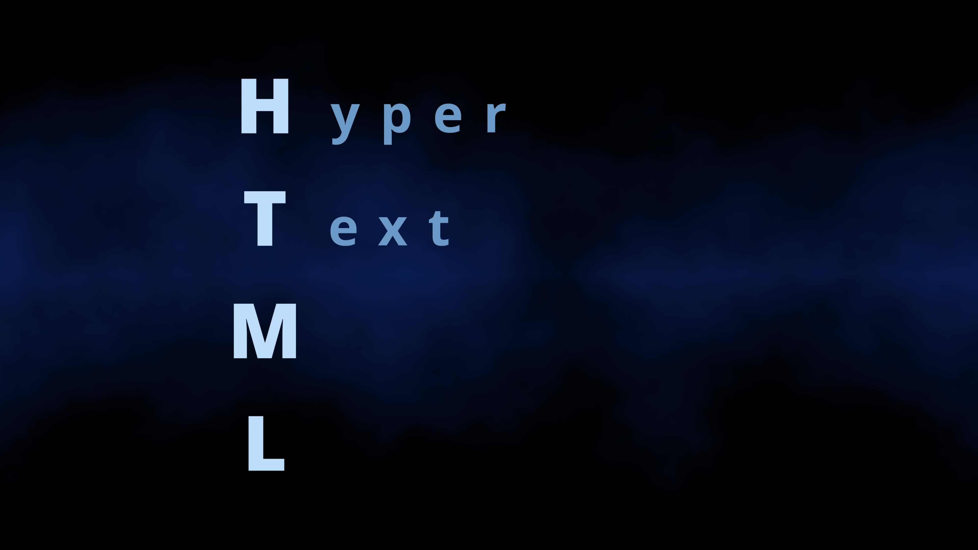 HTML Hypertext Markup Language letters for web design and html code