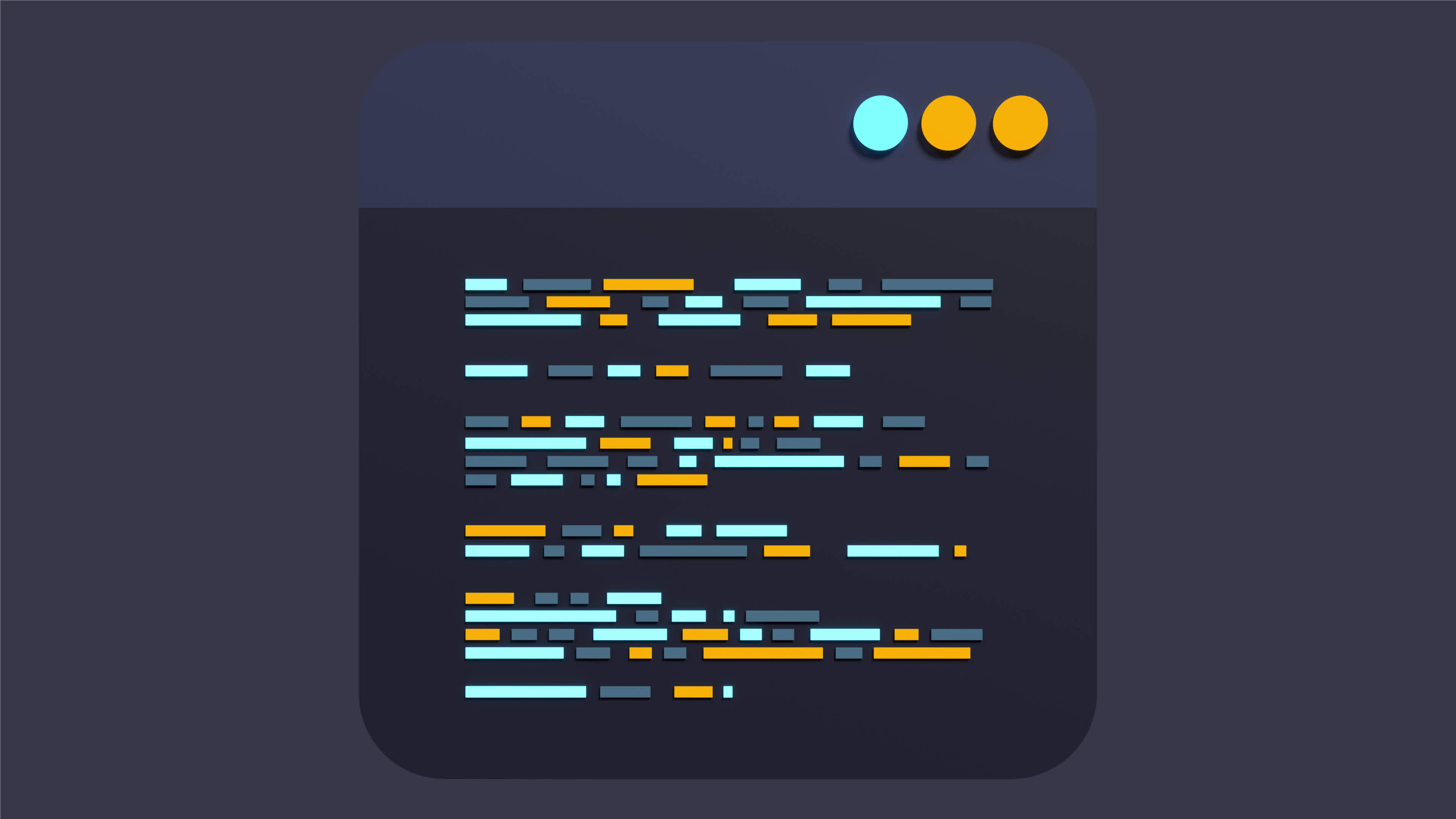 3d render coding animation. Coding screen 3d rendering. Programming