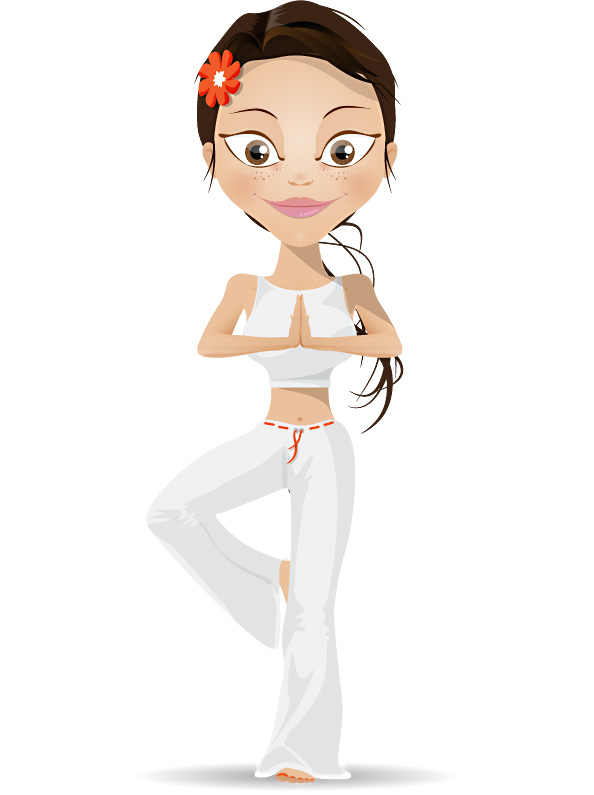 Yoga Girl Vector Character Vector Characters