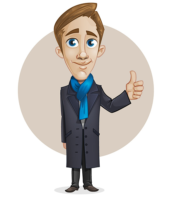 Gentleman Vector Character with Thumbs Up Vector Characters